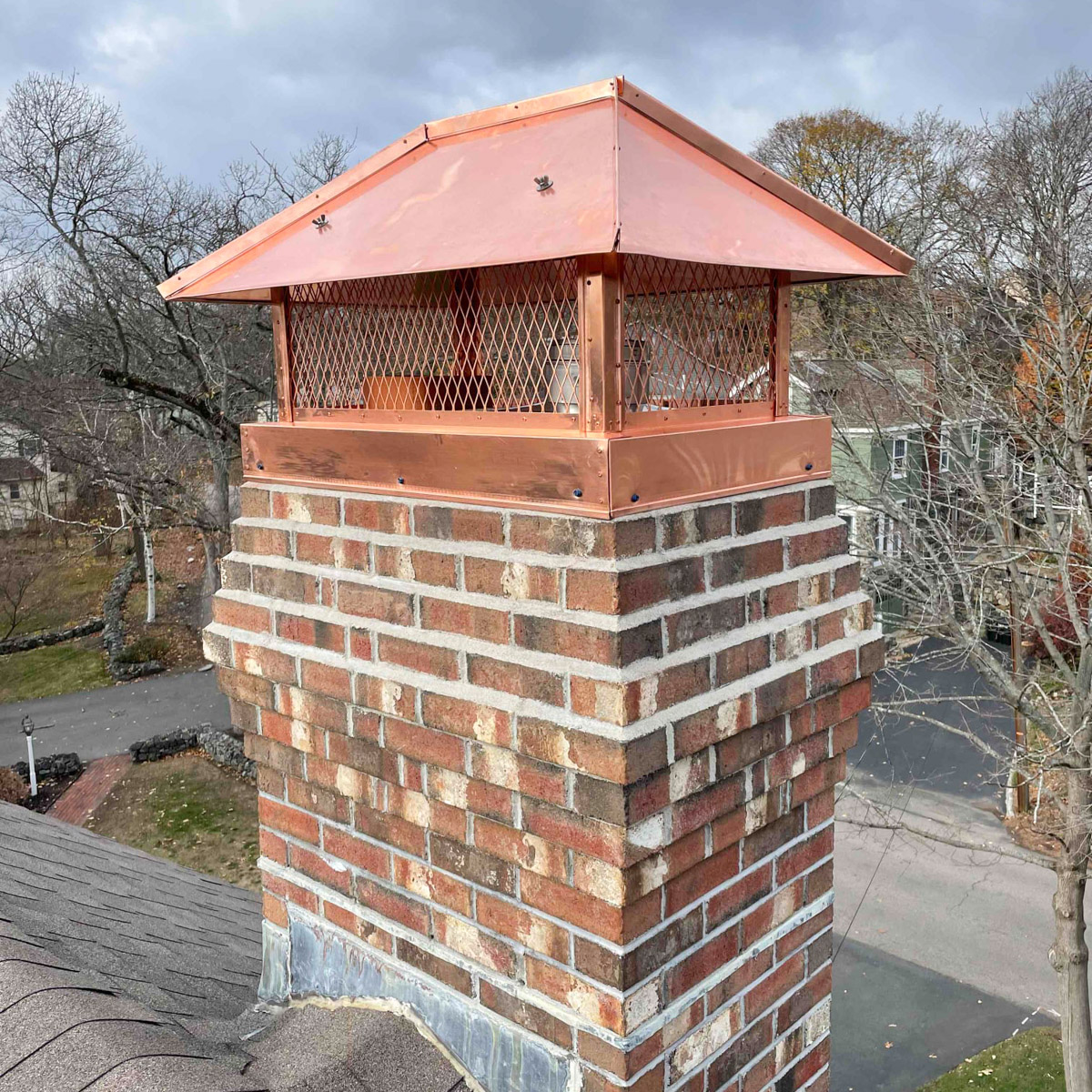 Custom chimney caps installed in North Reading & Boston, MA