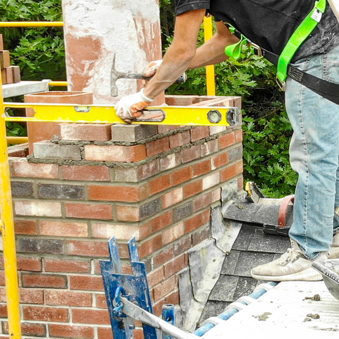 Partial chimney rebuilding in Acton & Andover, MA