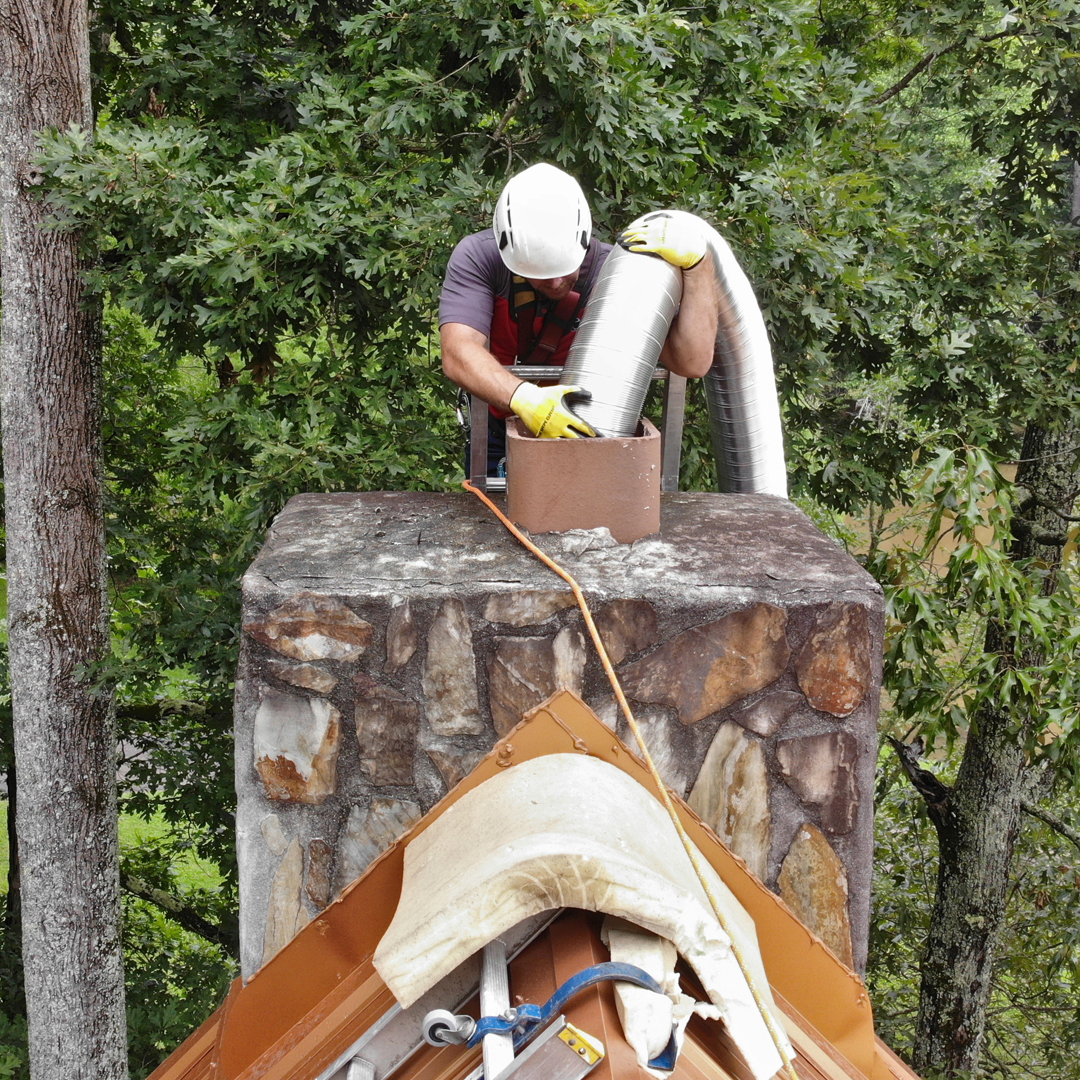 Installing stainless steel chimney liners in North Reading, MA
