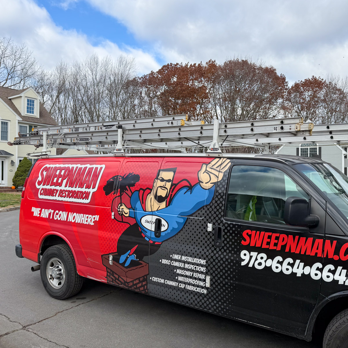 Sweepnman chimney restoration experts in Groton MA