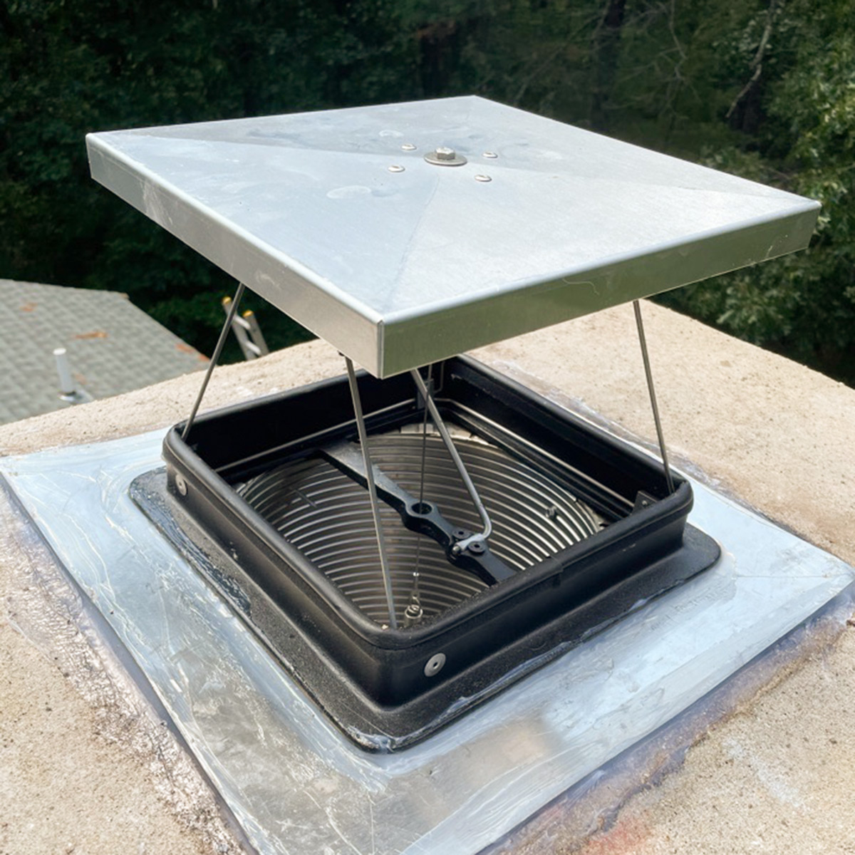 Installing new top-mount chimney dampers in Concord & North Reading, MA