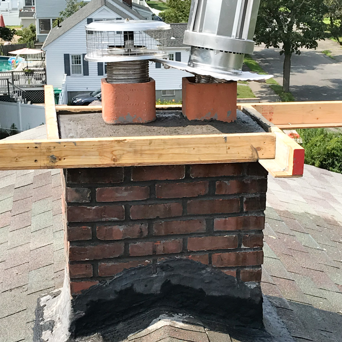 Rebuilding chimney crowns in Lexington, MA
